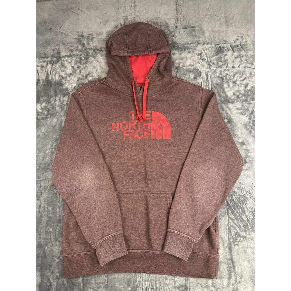 The North Face Brown/Red Logo Graphic Pullover Hoodie w/ Pockets Men's L